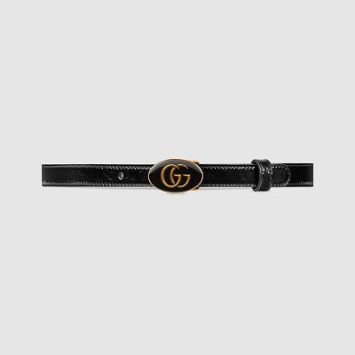 GUCCI-524117 구찌 타원형 에나멜 버클 블랙가죽 여성벨트