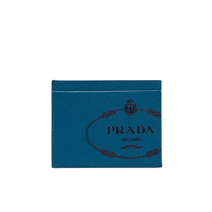 [스페셜오더]PRADA-2MC223 프라다 블랙 사피아노 가죽 레드 실크스크린 로고 신용카드 지갑