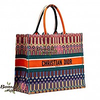 DIOR-디올 에크루/그레이 Oblique 자수 Dior Book Tote 라지 토트백 42cm - M1286ZRIW_M20I