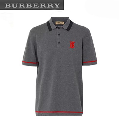 BURBERRY-80094371 버버리 모노그램 모티프 티핑 폴로셔츠