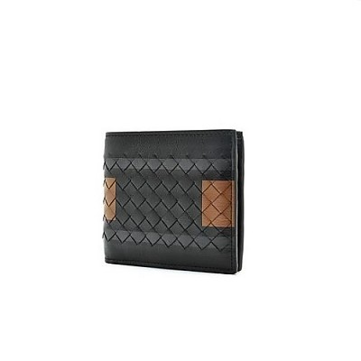 [스페셜오더]BOTTEGA VENETA-605721 보테가 베네타 블랙 인트레치아토 위빙 폴더 지갑 #sa보테가베네타