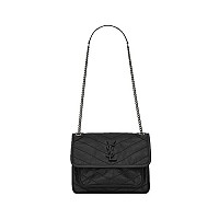 [스페셜오더]SAINT LAURENT-5330370 생 로랑 골드 샌드 크링클드 가죽 베이비 니키 체인백