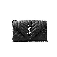 [스페셜오더]SAINT LAURENT-600195 생 로랑 블랙 마틀라세 블랙 엔벨로프 스몰 숄더백