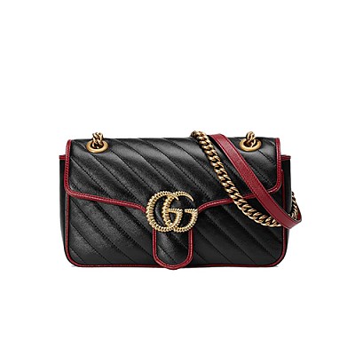 [스페셜오더]GUCCI-443497 4340 구찌 GG 마몽 블루 가죽 스몰 숄더백