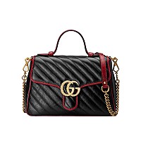 [스페셜오더]GUCCI-498110 1000 구찌 GG 마몽 블랙 스몰 탑 핸들백