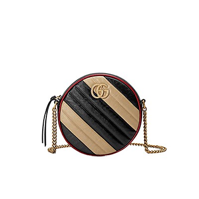 [스페셜오더]GUCCI-550154 8277 구찌 GG 마몽 블랙 미니 라운드 숄더백