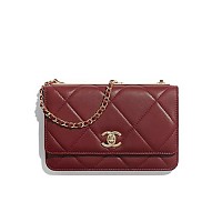 CHANEL-AP1450 샤넬 블랙 램스킨 골드볼 WOC 월릿 온 체인 19cm