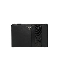 PRADA-2NH005 프라다 블랙 사피아노 가죽 파우치