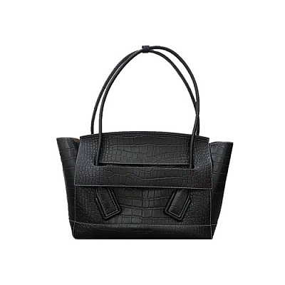 [스페셜오더]BOTTEGA VENETA-575943 보테가 베네타 네로 인트레치아토 패턴 Arco 아르코 33 탑 핸들백