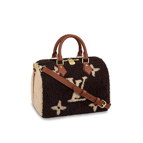 [스페셜오더]LOUIS VUITTON-M55422 루이비통 브라운/크렘 베쥬 모노그램 시어링 스피디 반둘리에 25