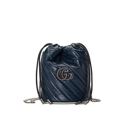 [스페셜오더]GUCCI-573817 4188 구찌 GG 마몽 블루 마틀라세 미니 버킷백