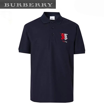 BURBERRY-80257561 버버리 화이트 컨트라스트 로고 그래픽 피케 폴로셔츠