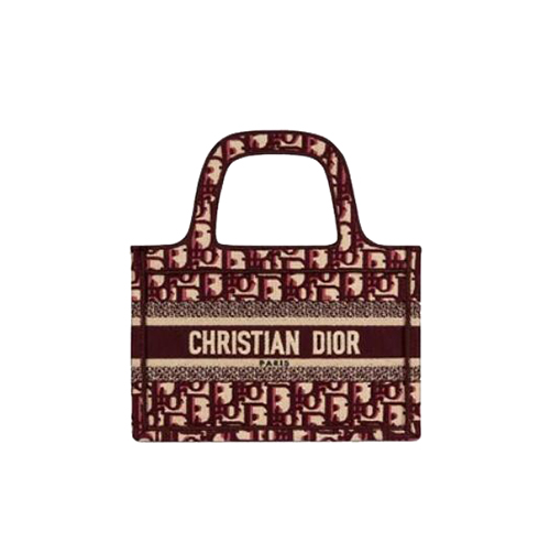 [스페셜오더]DIOR-M1271 디올 버건디 OBLIQUE 자수 미니 DIOR BOOK TOTE 백