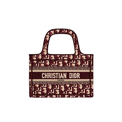 [스페셜오더]DIOR-M1271 디올 버건디 OBLIQUE 자수 미니 DIOR BOOK TOTE 백