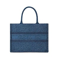 [스페셜오더]CHRISTIAN DIOR-M1296 디올 블루 Toile de Jouy Palms 자수 스몰 DIOR BOOK TOTE 백