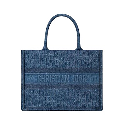 [스페셜오더]DIOR-M1296 디올 블루 Toile de Jouy 자수 스몰 BOOK TOTE 백