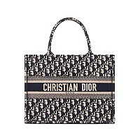 DIOR-디올 에크루/그레이 Oblique 자수 Dior Book Tote 라지 토트백 42cm - M1286ZRIW_M20I