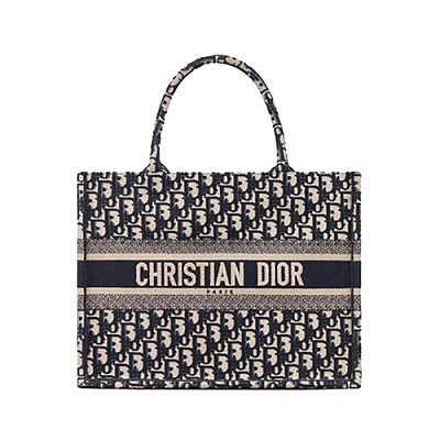 [스페셜오더]CHRISTIAN DIOR-M1296 디올 블루 Toile de Jouy Palms 자수 스몰 DIOR BOOK TOTE 백