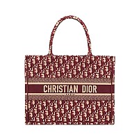 [스페셜오더]CHRISTIAN DIOR-M1296 디올 라즈베리 Toile de Jouy Reverse 자수 스몰 DIOR BOOK TOTE 백