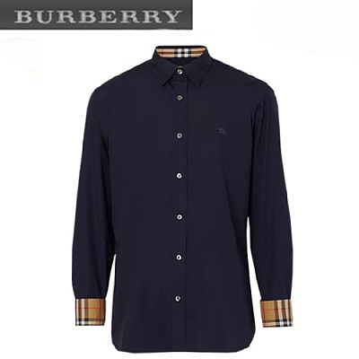 BURBERRY-80087061 버버리 블랙 스트레치 포플린 셔츠