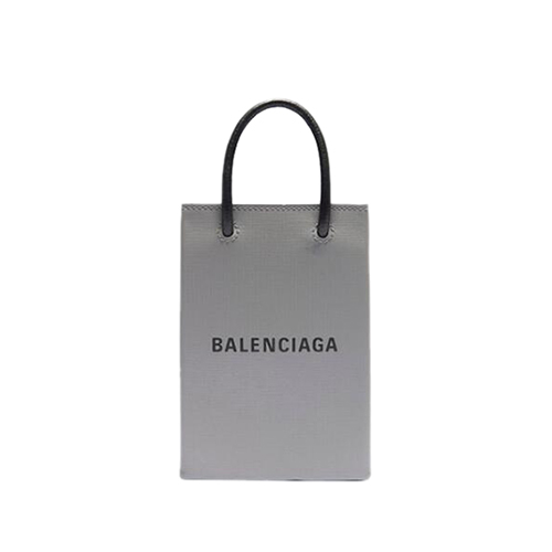 [스페셜오더]BALENCIAGA-593826 발렌시아가 그레이 스퀘어 쇼핑 휴대폰 지갑 백