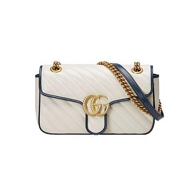 [스페셜오더]GUCCI-‎443497 9389 구찌 버터&파스텔 블루 GG 마몽 스몰 숄더백