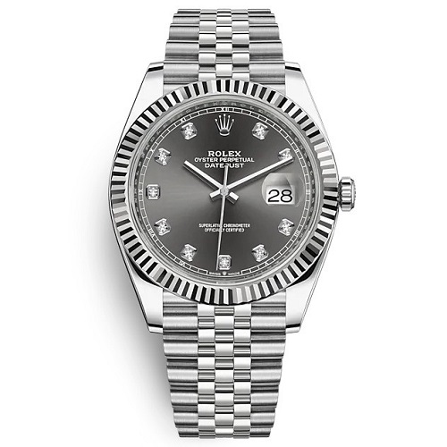 [스페셜오더]ROLEX-롤렉스 데이트저스트 데이트 다이아몬드 스틸 다크 로디움 시계 41mm