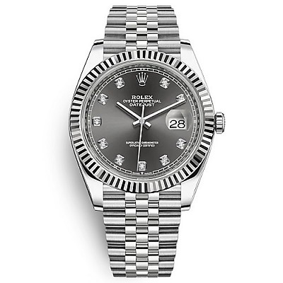 [스페셜오더]ROLEX-롤렉스 데이트저스트 데이트 다이아몬드 스틸 블랙 시계 41mm