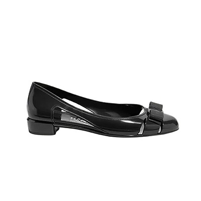 Ferragamo-035656 페라가모 실버 PVC 바라 보우 슬립