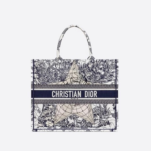 [스페셜오더]DIOR-M1286ZA 크리스찬 디올 블루 멀티 컬러 어라운드 더 월드 자수 BOOK TOTE 백