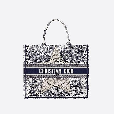 [스페셜오더]CHRISTIAN DIOR-M1286 디올 그레이 Toile de Jouy Reverse 자수 DIOR BOOK TOTE 백