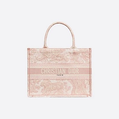 [스페셜오더]CHRISTIAN DIOR-M1296 디올 블루 Toile de Jouy Palms 자수 스몰 DIOR BOOK TOTE 백