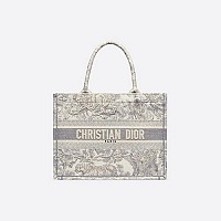 [스페셜오더]CHRISTIAN DIOR-M1296 디올 그레이 Toile de Jouy Reverse 자수 스몰 DIOR BOOK TOTE 백