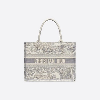 DIOR-디올 에크루/블루 Oblique 자수 Dior Book Tote 라지 토트백 42cm - M1286ZRIW_M828