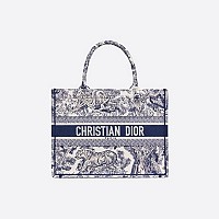 [스페셜오더]CHRISTIAN DIOR-M1296 디올 라즈베리 Toile de Jouy Reverse 자수 스몰 DIOR BOOK TOTE 백