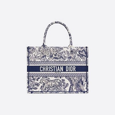 [스페셜오더]CHRISTIAN DIOR-M1296 디올 라즈베리 Toile de Jouy Reverse 자수 스몰 DIOR BOOK TOTE 백