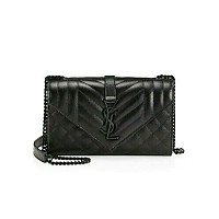 [스페셜오더]SAINT LAURENT-600195 생 로랑 블랙 마틀라세 골드 엔벨로프 스몰 숄더백