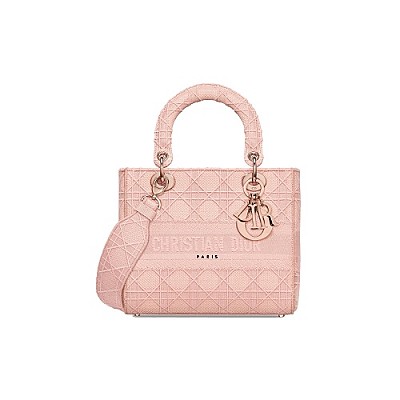 [스페셜오더]DIOR-M0565 디올 더스트 핑크 울트라 매트 미듐 LADY DIOR 토트백