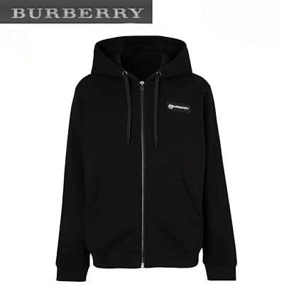 BURBERRY-80256841 버버리 블랙 로고 프린트 빈티지 체크 패널 후드 톱 남여공용