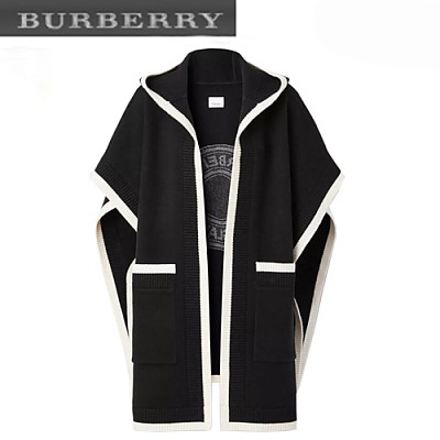 BURBERRY-80315821 버버리 아카이브 베이지 로고 그래픽 자카드 후드 케이프