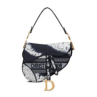 [스페셜오더]DIOR-디올 블루 Oblique 자수 Saddle 백 25cm