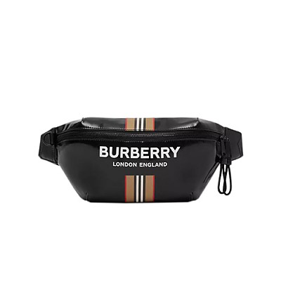 [스페셜오더]BURBERRY-80300181 버버리 블랙 로고 아이콘 스트라이프 프린트 쏘니 범 백