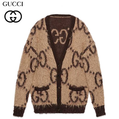 GUCCI-639380 2254 구찌 베이지/브라운 리버서블 GG 모헤어 울 스웨터