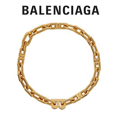 BALENCIAGA-599334 발렌시아가 골드 메탈 B 로고 체인 여성용 팔찌 / 브레이슬릿