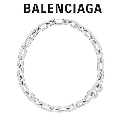 BALENCIAGA-599337 발렌시아가 골드 메탈 B 로고 체인 여성용 목걸이 / 네클리스