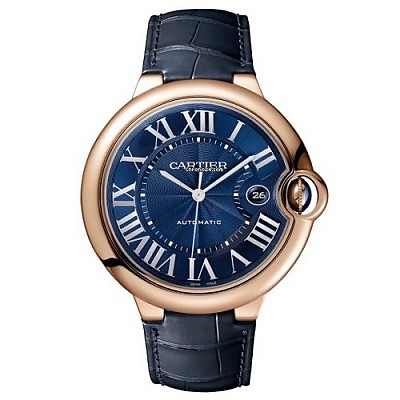 [스페셜오더]Cartier-까르띠에 발롱 블루 드 스틸 핑크다이얼 가죽스트랩 레이디스 워치36mm