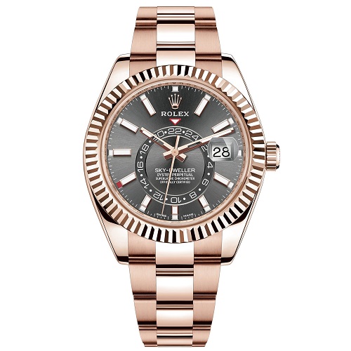 ★[正品완벽재현]ROLEX-326935 롤렉스 스카이-드웰러 에버로즈 골드 슬레이트 클래식 워치 42mm