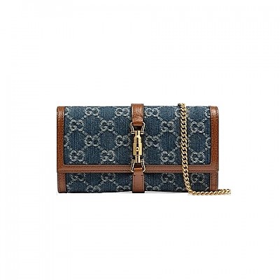 [스페셜오더]GUCCI-636706 8565 구찌 블루 오가닉 GG 데님 재키 1961 스몰 호보백