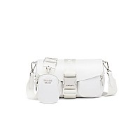 [스페셜오더]PRADA-1BD295 프라다 베이지 나일론 브러시드 가죽 포켓 숄더 백