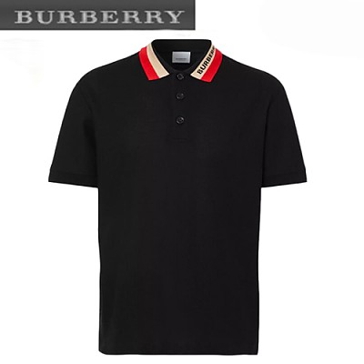 BURBERRY-80386021 버버리 소프트 폰 로고 디테일 코튼 피케 폴로셔츠